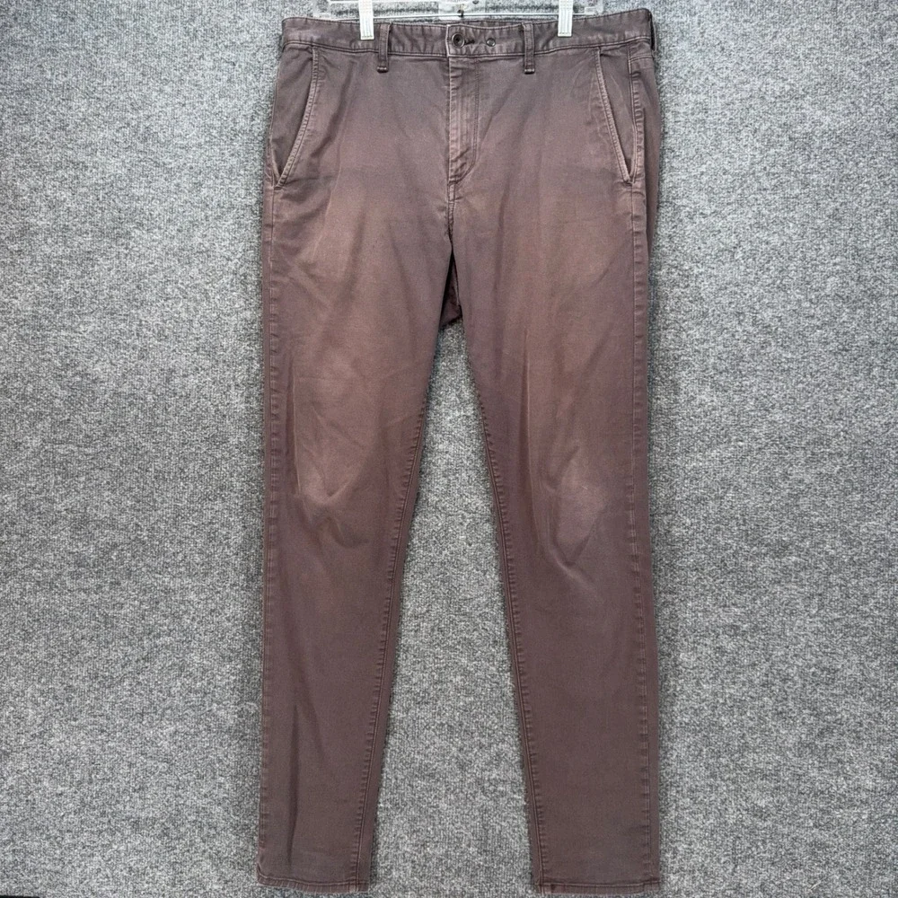 Rag & Bone Chino Pants Mens 36 Brown Slim Fit Standard Issue Cotton Twill Casual